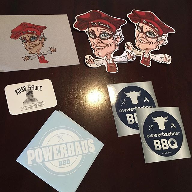 Sticker love from @smokinlicious @kosssauce @powerhausbbq @owwerbaehner_bbq - thanks crew.. 🏻 - if you haven’t received one from me yet.. you soon will.. 🏻