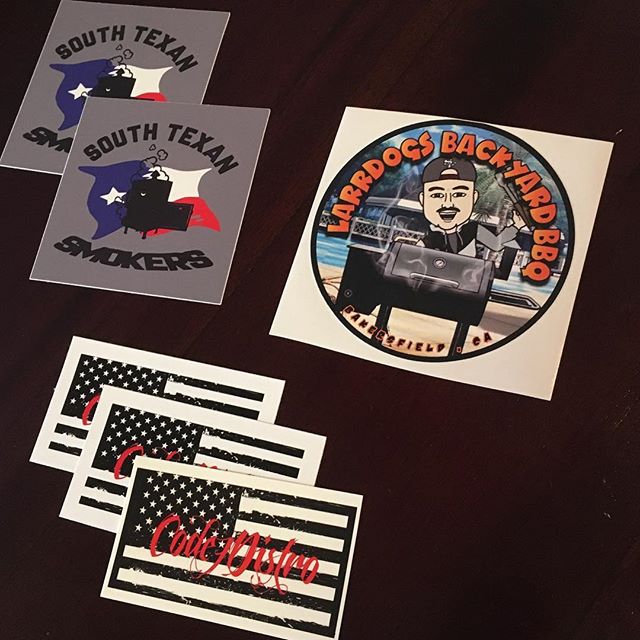 Sticker love from @bigben_ @larrdogs_backyard_bbq_ @code7distro - thanks crew.. 🏻 - if you haven’t received one from me yet.. you soon will.. 🏻