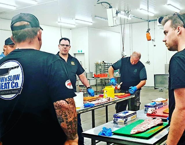 Another ‘School of Smoke’ masterclass at @lownslowmeatco done and dusted - Thanks to @borrowdalefreerange for our St Louis spares and @lanesbbqau for the rubs and sauces used in today's class. This was @countryboysbbqaustralia first time doing a hands on masterclass. Our School of Smoke Beef Ribs, Sausage & Intro Class’s will be on in August and we can't wait. Check our website, Facebook page or email: info@lownslowmeatco.com.au #lanesbbq #lownslowbrisbane #bbqmasterclass