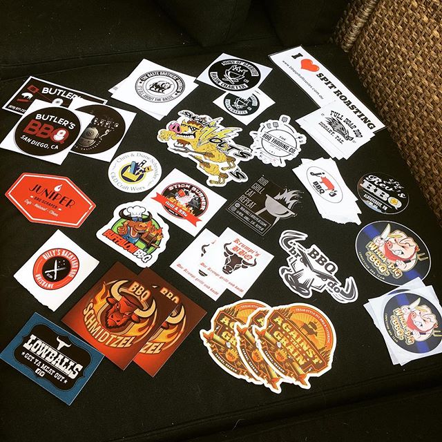 BIG LOVE to all for the sticker swaps; @lowballs_get_ya_meat_out @billysbbq_ @bbq_schmidtzel @againstthegrainbbq @juniperbbqscraper @buffalowbbq @cschro24 @bbqbravado @butlersbbqsd @thebastebrothers @rub_grill_eat_repeat @smokin_volts_bbq_co @stick_burner_bbq @sonsofbarbecue @jayhogsbbq @whoapigbbqteam @revsbbq505 @fullboarbbqtas - will get them up on the wall soon ! If you haven’t received mine yet.. they should be there soon 🏻 - sorry for any delay.. life got in the way !?