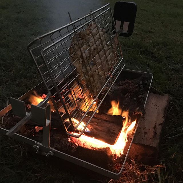 @kenilworthcamping fun.. it’s rained 99.9% of the time.. great for farmers.. not so great for camping with three young kids..!? Such is life.. At least I was able to knock out some Greek style chicken on the rotisserie over the camp fire..