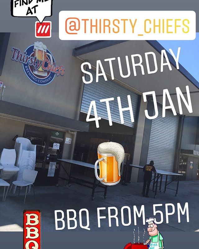 Saturday 4th - serving up BBQ from 5pm @thirsty_chiefs - see you there for heaps of Mango Beers   !!!