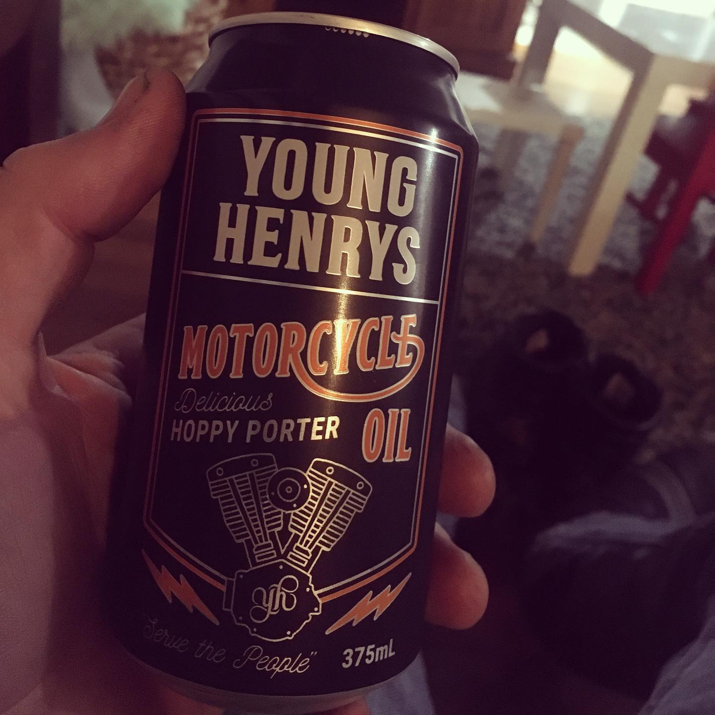 After a massive day at BBQ HQ.. it’s perfect to come home and grab a Tin of Motorcycle Oil !!! Thanks @dacurlyman and @younghenrys 🏻