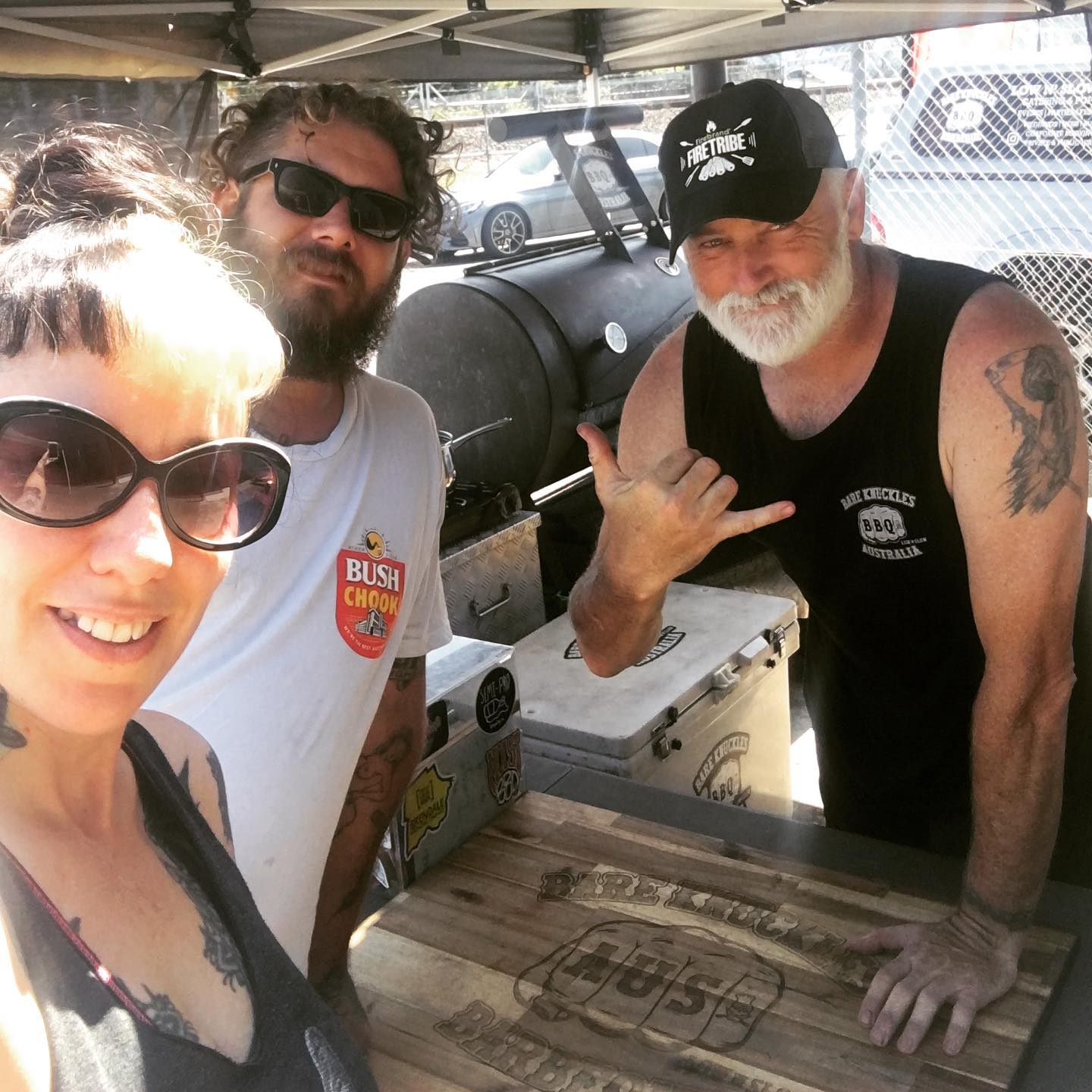Two of my favorite peeps visiting me at @hubbrewing today @bettiebutcher and @rastralyall - great friends.. and awesome supporters.. of whatever I do !! I love seeing your faces.. 🏻 - can’t wait till March 1st !!!! Thanks crew... -#getsome #lownslow #lownslowbbq #barbeque #barbecue #itsgoodbbq #brisket #pork #lamb #chicken #brisbane #queensland #australia #sleepwhenimdead #allinnbrewingco #traditionalbbq #bareknucklesbbq #bareknucklesbarbeque #bareknucklesbarbecue