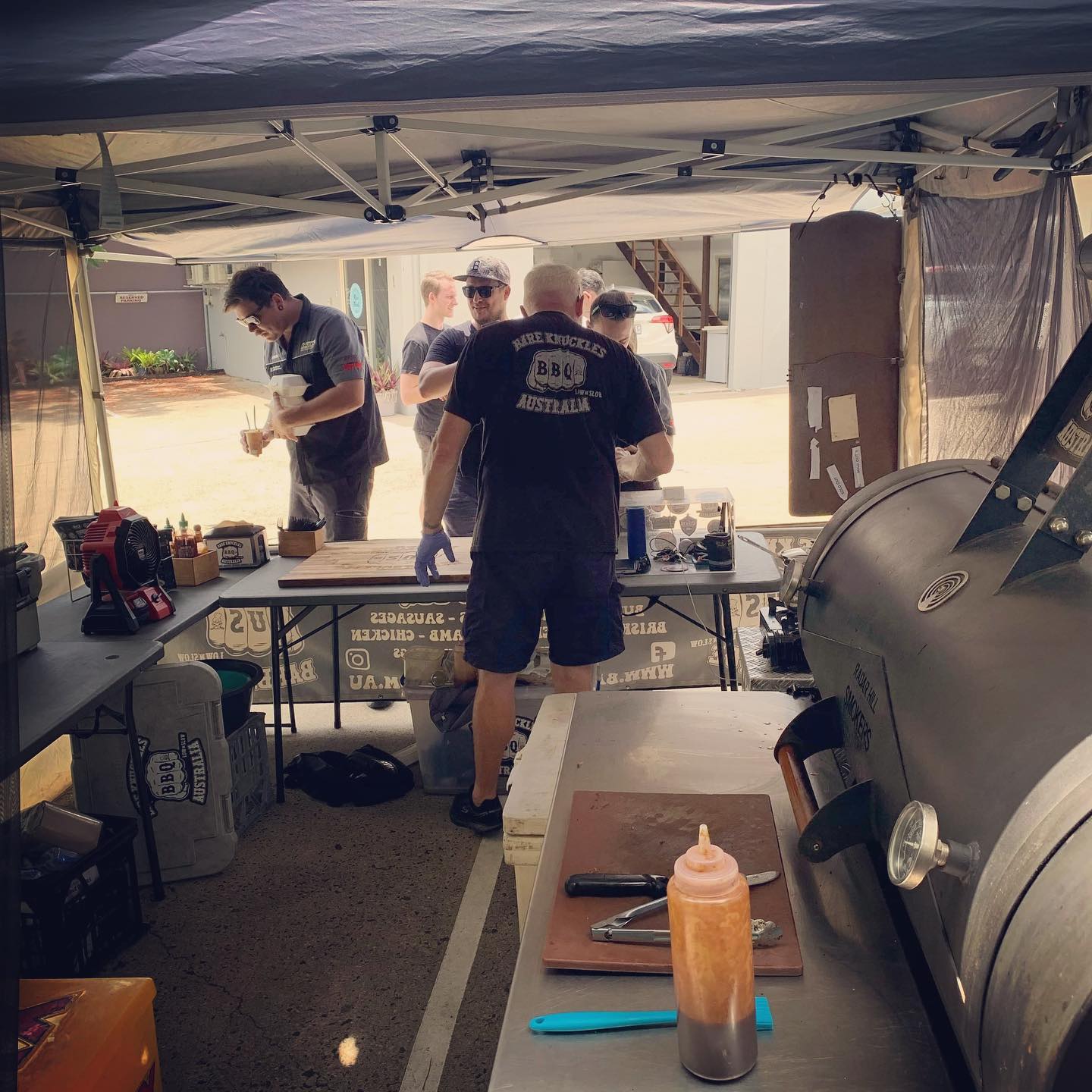 Big Love to @rustysfoodbbq for capturing me at work today @sunshinecoastbrewery 🏻 -#getsome #lownslow #lownslowbbq #barbeque #barbecue #itsgoodbbq #brisket #pork #lamb #chicken #brisbane #queensland #australia #sleepwhenimdead #allinnbrewingco #traditionalbbq #bareknucklesbbq #bareknucklesbarbeque #bareknucklesbarbecue