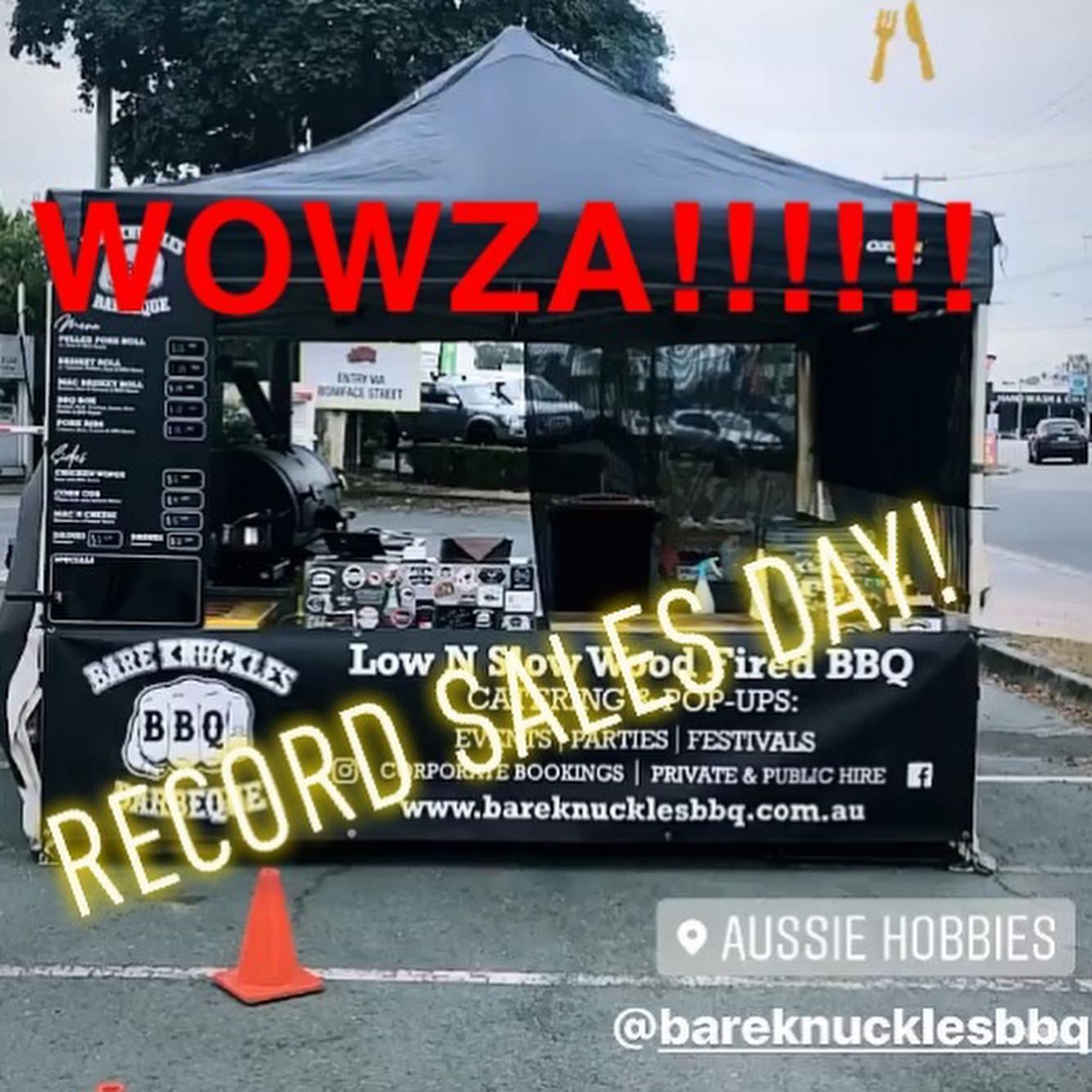 Thankyou.. Thankyou.. Thankyou.. to all.. especially my oldest @_madday97 for the help.. we got smashed.. right before the rain !!! Big love to All for the support., a record sales day for this site !! See you back here tomorrow 10am till 2pm. ! 🏻. . . #lownslow #lownslowbbq #barbeque #barbecue #itsgoodbbq #brisket #pork #lamb #chicken  #brisbane #queensland #australia #sleepwhenimdead #allinnbrewingco #traditionalbbq #bareknucklesbbq #bareknucklesbarbeque #bareknucklesbarbecue #bareknucklesbbqaus #bareknucklesbbqaustralia #bareknucklesbarbecueaustralia #barknucklesbarbecueaus #bareknucklesbarbequeaus #bareknucklesbarbequeaustralia #ubereats