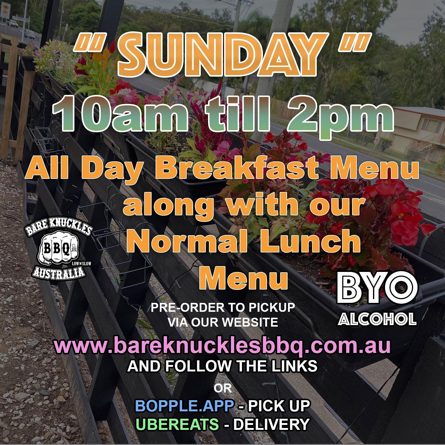 Sunday - Note: No early Breakfast.. but you can get Breakfast ALL DAY from 10am till 2pm - along with our standard Menu ! Great Coffee and Desserts too ! 617 Toohey Rd, Salisbury, Qld 🏻