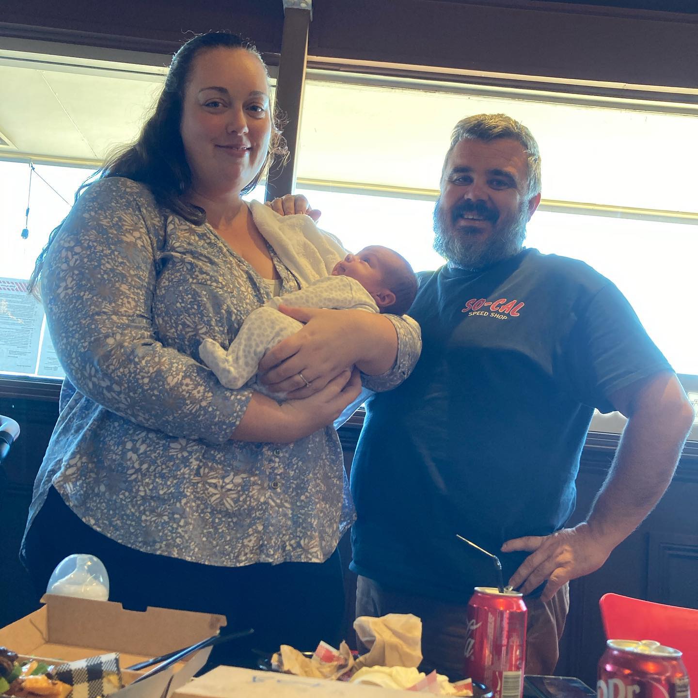 Lyall & Amanda popped in for lunch today with beautiful 1 month old Hudson - you’ll remember them from a few weeks back when they had our BBQ delivered to the hospital ! Great to see you all today ! 🏻