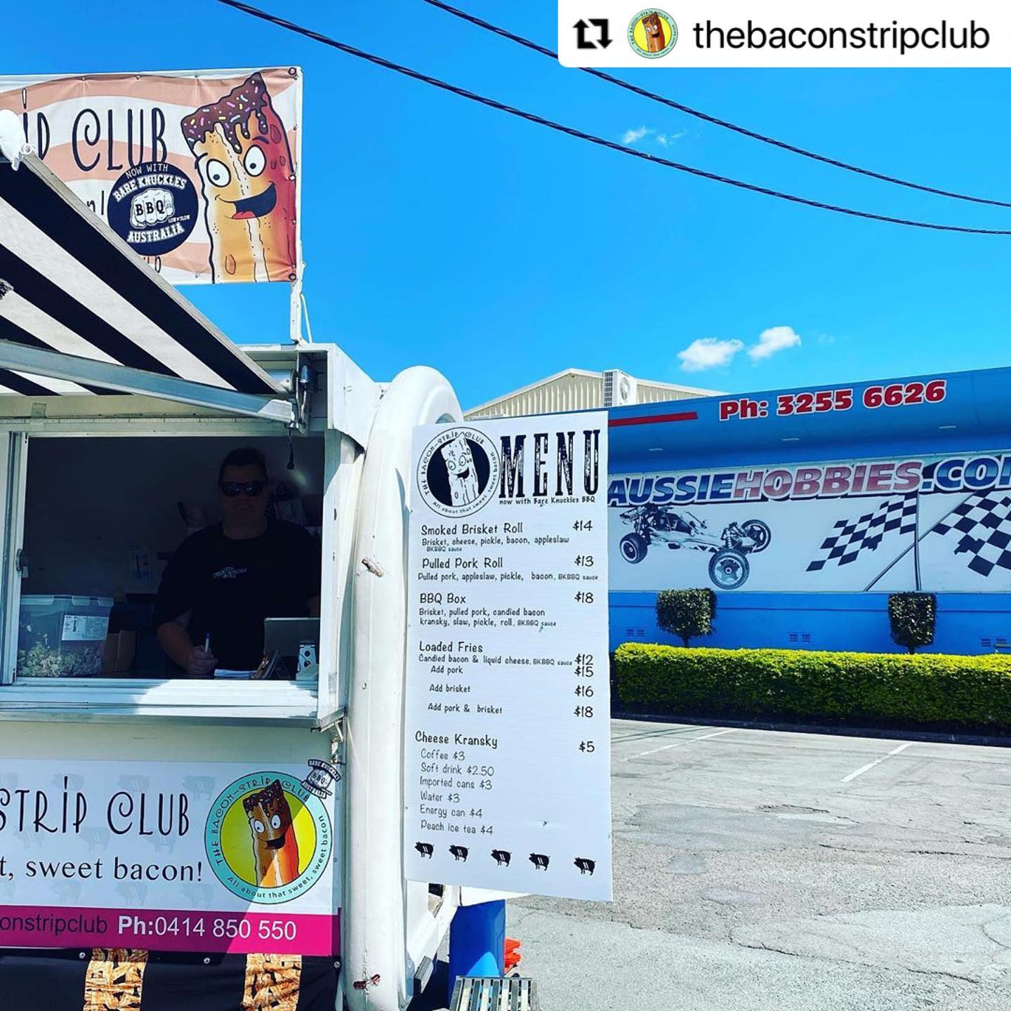 #Repost @thebaconstripclub ・・・Don’t forget we will be at our regular spot tomorrow at Aussie Hobbies on Beaudesert Rd at Archerfield!!! Supplying you with your bacon & @bareknucklesbbq brisket & pulled pork!!! 🤤🤤🥓🥓