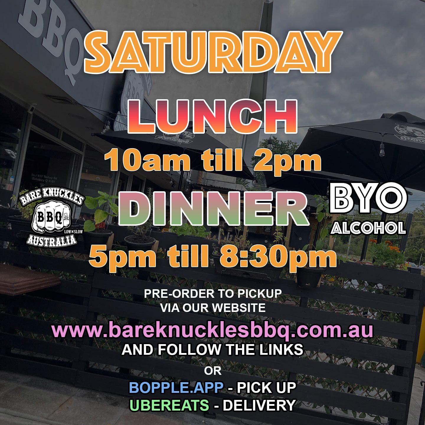 Saturday Chills - Lunch and Dinner - BYO, just sayin’  - 617 Toohey Rd, Salisbury 🏻