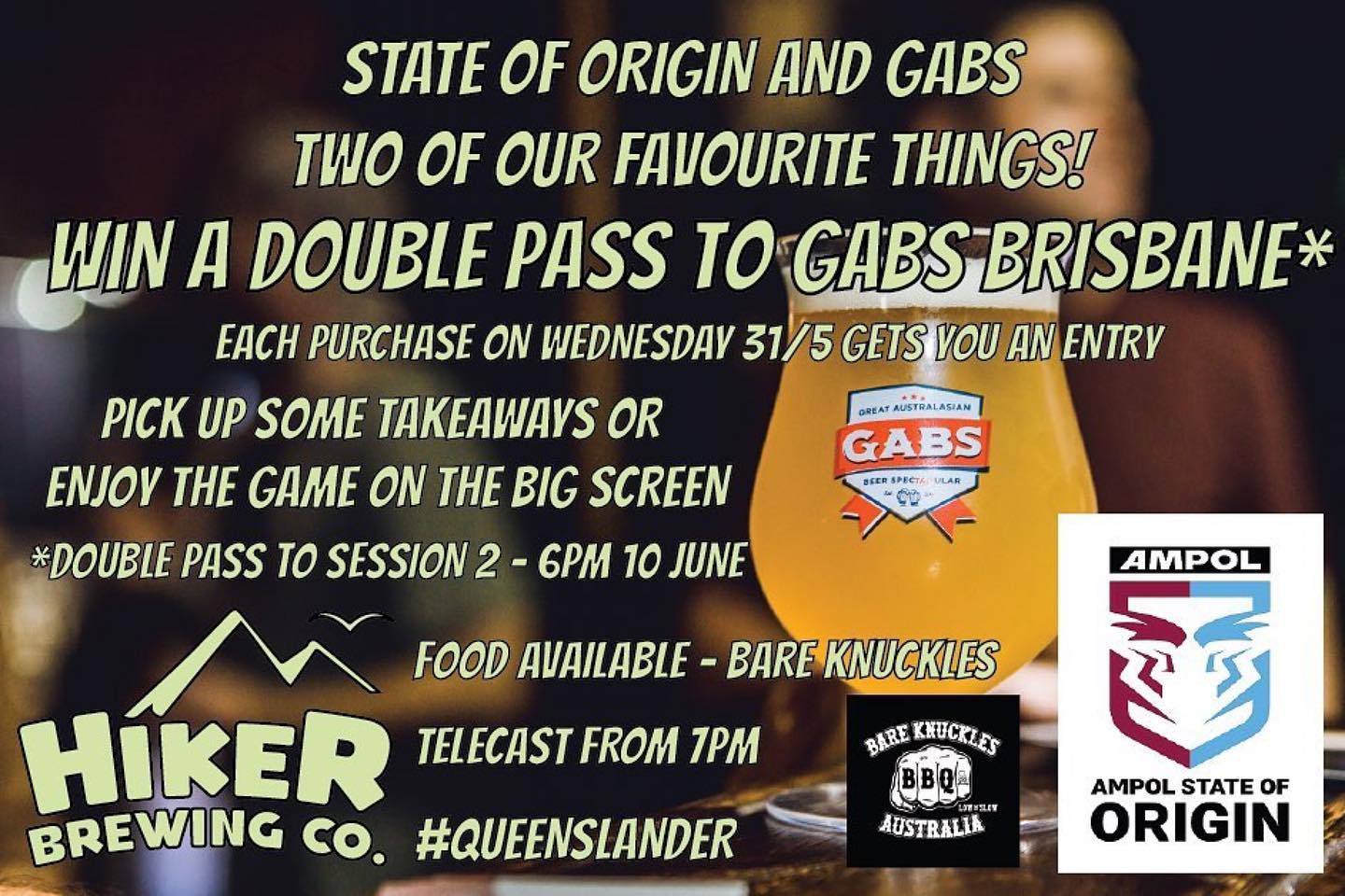 State of Origin Beers & BBQ !!#Repost @hikerbrewingco・・・Enjoy the origin with @hikerbrewingco on Wednesday. #takeahike and grab some takeaways or settle in and watch the game at the taproom. Added bonus is any purchase goes into the draw to win 2 tickets to GABS Brisbane Session 2.